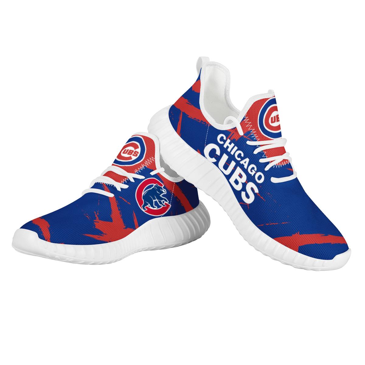 Women's Chicago Cubs Mesh Knit Sneakers/Shoes 009